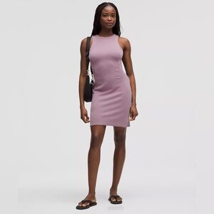 NWT Lululemon Ribbed Softstreme Slim-Fit Tank Dress size 10 in Lavender Lux